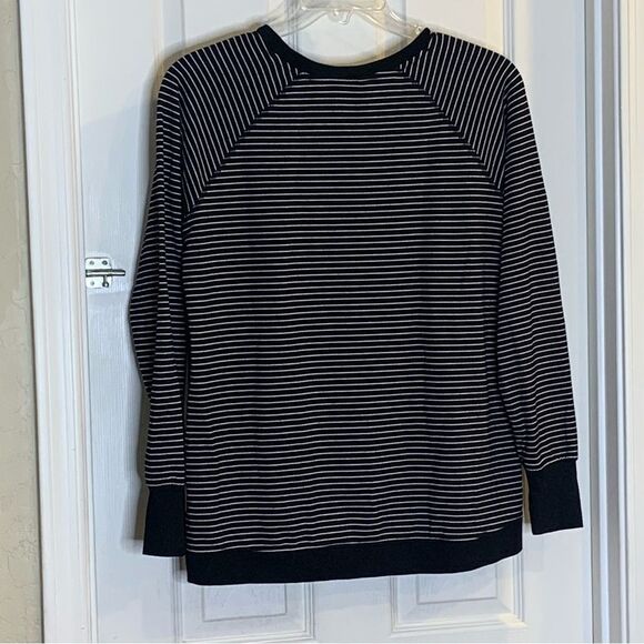 Danskin Split Hem Tunic Black and White Striped Size Large - Picture 5 of 10